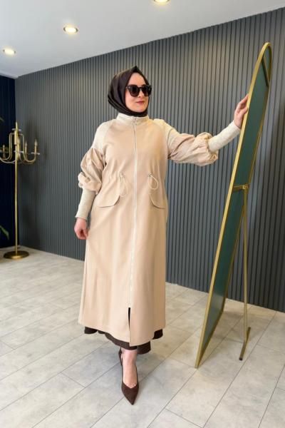 Ceremony Kolları File Deteylı Örme Kap Taş Bej