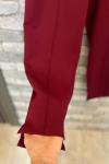 Double Krep Kumaş Pantolon Bordo