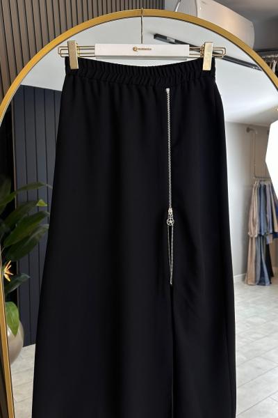 Fermuarlı Etek Siyah