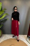 Fermuarlı Etek Bordo
