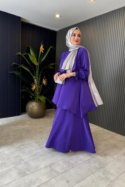 Nilüfer Elbise Mor