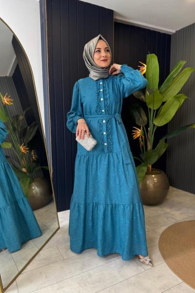 Ceylan Elbise Petrol Mavisi