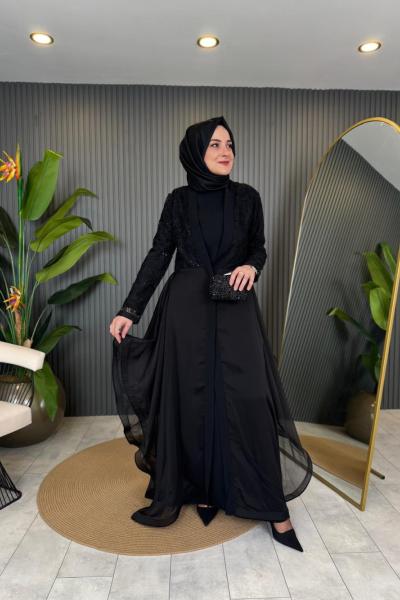 İkili Abaya Takım Siyah