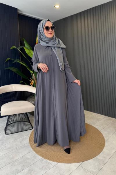 Yanları Piliseli Ferace Antrasit