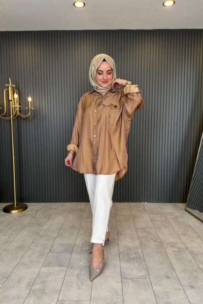 Silvis Taş İşlemeli Tunik Camel