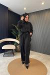 Dubai Garnili Cepli Pasıon Pantolon Takım Siyah