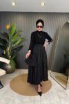Dubai Pliseli Etek Siyah