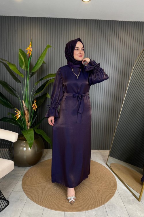 Parlak Elbise Mor