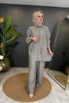 Bol Paça Pasion Pantolonlu Takım Gri