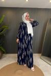 Desenli Elbise  Lacivert