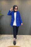 Şal Yaka Ceket Saks Mavisi
