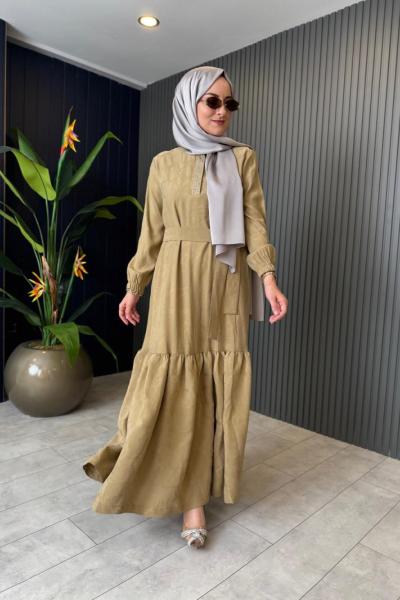 Leora Taş Detaylı Elbise Yeşil