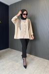 Ceremony Bambu Tunik Bluz Taş Rengi