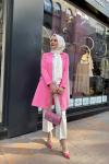 Krep Ceket Pembe