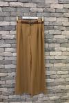 Yüksek Bel Kemerli Pantolon Camel