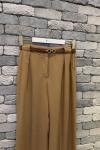 Yüksek Bel Kemerli Pantolon Camel