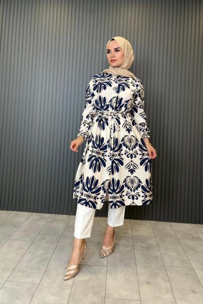 Desenli Tunik  Lacivert