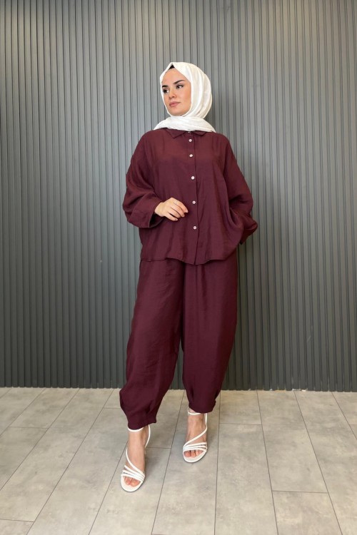 Kupra Şalvarlı Takım  Bordo