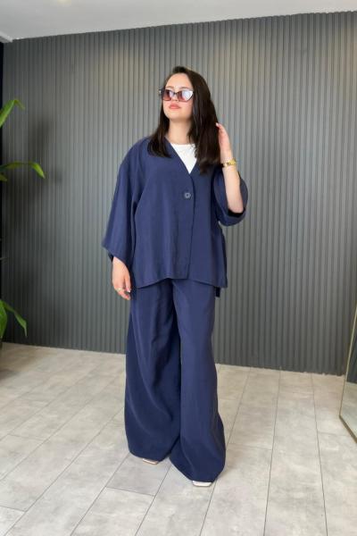 Yarasa Kol Pantolonlu Takım  Lacivert