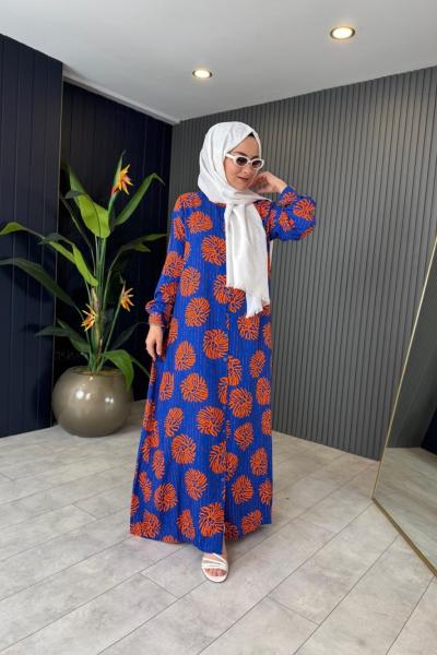 Dubai Viskon Elbise Oranj