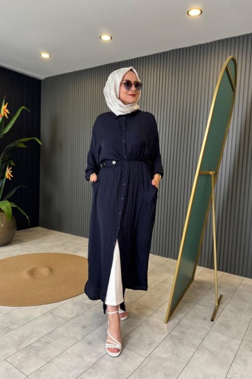 Memory Gömlek Elbise Lacivert