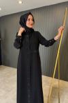 Pırıltı Detaylı Ferace/Elbise Siyah