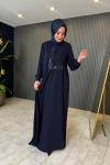 Pırıltı Detaylı Ferace/Elbise Lacivert