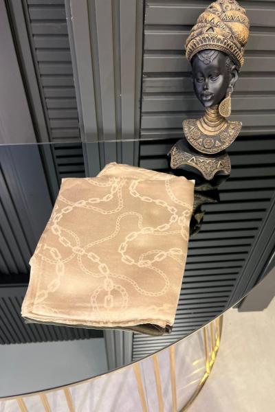 Orhan Zincir Desen Şal Bej