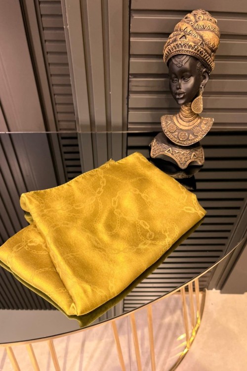 Orhan Zincir Desen Şal Yağ Yeşili