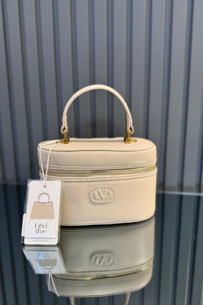 Silindir Model El Çantası Bej