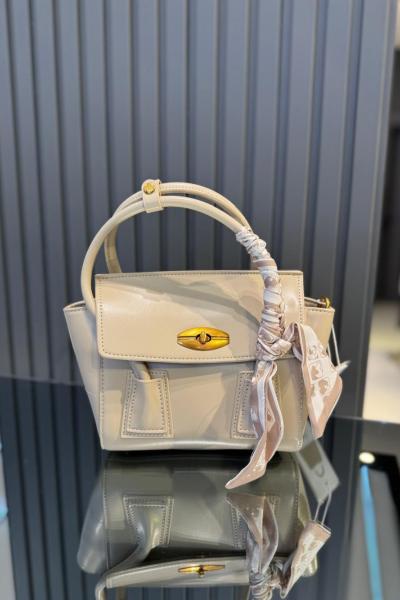 Fular Detaylı Omuz Çantası Vizon