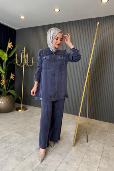 Önden Fermuarlı Cupra Takım Lacivert