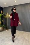Tek Düğmeli Blazer Ceket Mürdüm
