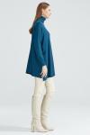 Balıkçı Yaka Oversize Basic Triko Tunik  Mavi