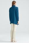 Balıkçı Yaka Oversize Basic Triko Tunik  Mavi