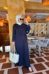 Bluzu Pelerinli Memory Kupra Pantolon Takım Lacivert