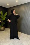 Bolero Çeketli Tencel Elbise Takım Siyah