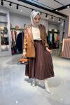 Suni Deri Blazer Ceket Taba