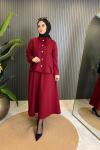 Ceket Etek Takım Bordo