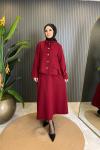Ceket Etek Takım Bordo