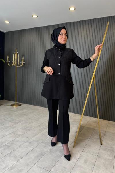 Cep Çıtlı Oysho Pantolonlu Takım Siyah