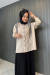 Ceremony Bambu Tunik Bluz Taş Rengi