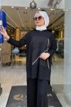 Ceremony Dubai Kapüşonlu Bambu Takım Siyah