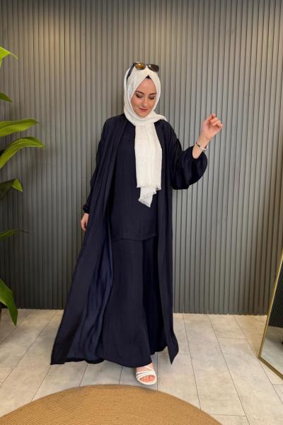 Ceremony Memory Cupra Üçlü Pantolonlu Takım Lacivert