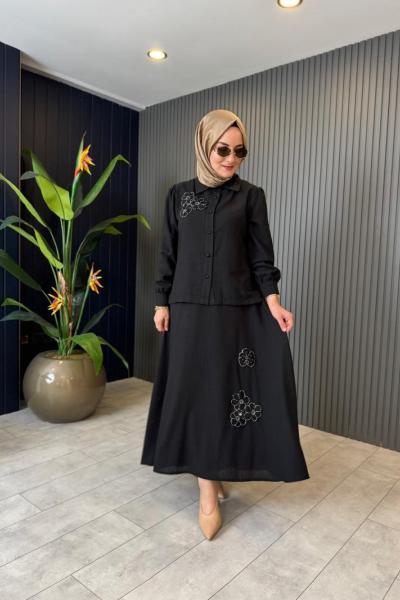 Melina Oysho Pantolonlu Takım Siyah