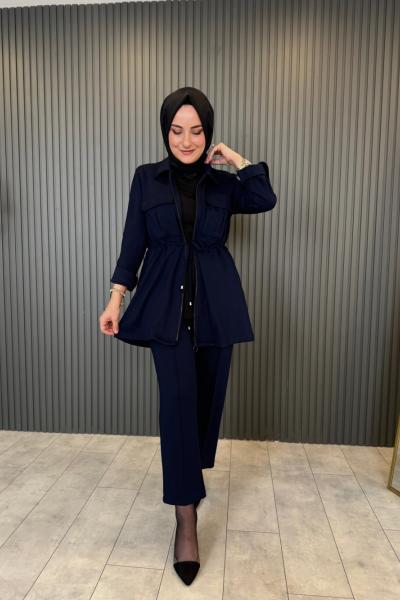 Eslem Rahat Pantolon Takım Lacivert