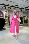 Giy Çık Kuşaklı Kap Pembe