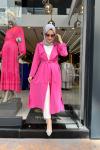 Giy Çık Kuşaklı Kap Pembe