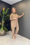 Gömleğinin Arkası Kraşlı Tencel Pant. Tk. Vizon Vizon
