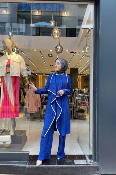 İnci Pantalonlu Takım Mavi